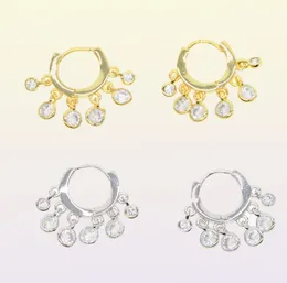 2018 NYA ANDA Fashion Earring Tassel CZ Drop Charm Mini Hoop 3 Colors Gold Plated High Quality Trendy Worgeous Women Gift Jewel9251724