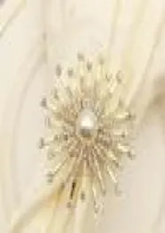 Metal Alloy Sun Flower Servett Ring Sunna Servett Buckle Wedding El Rhinestone Ring Mat Thandel89242715263381