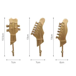 Nowość Retro 3pcsset Guitar Heads Hooks Music Home Dail Ubrania Hat Hak na ścian do dekoracji domowej 5722776