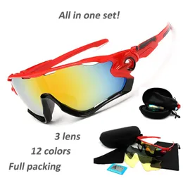 All'ingrosso- 3 lenti 12 colori JBr polarizzati uomini femminili da sole da sole Jawtr90 Outdoor Sports Oculos Gafas de Sol Eyewear Sun Glasses 2633