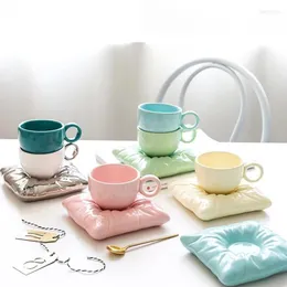 Mugs Super Beautiful Gift Pillow Cup Coffee Cushion Creative Macarons Light Luxury Breakfast Milk Tea Mug Office 2024