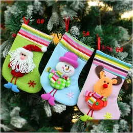 Christmas Decorations Stocking Santa Claus Sock Xmas Tree Hanging Gift Bag Candy Ornament Home Party Decoration Dbc Drop Delivery Ga Dhxyi