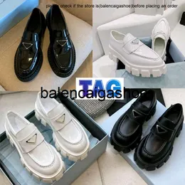 Pradshoes Dress Prades Shoes Loafers Leather Loafer 여성 초콜릿 브러시 브러시 캐주얼 신발 여성 플랫폼 샌들 Monolith Cowhide 스니커 두꺼운 바닥 웨딩 PA