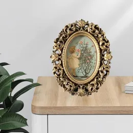 Ramar Antik PO Displayram Floral präglad bordsskiva och väggharts Elegant europeisk stilbild för sovrummet