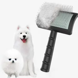 Pennello per cani per cani per cani- Pin extra lungo filo di toelettatura per animali domestici e deshedding (nero)