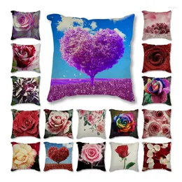 Fiori del cuscino rose Love Tree Luxury Throw Cover Copertura Custini decorativi per il soggiorno per auto da divano 45 Nordic