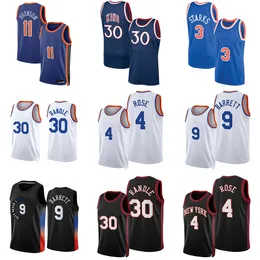 Mens Basketball Jersey Jalen Brunson Jerseys 11 Julius Randle 30 RJ Barrett 9 Derrick Rose 4 Bernard King Men Youth S-XXL i lager