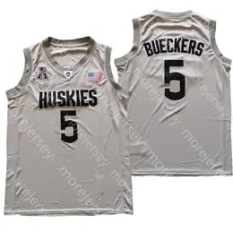 2021 YENİ NCAA Koleji Basketball Connecticut UConn Huskies Jersey Gray 5 Paige Bueckers Drop nakliye boyutu S-3XL 240T