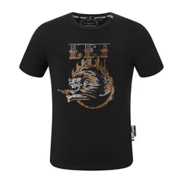 men's designer t shirt devil bear rhinestone skull classic high quality soft comfortable hip hop street pp casual top PP2162