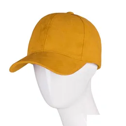 Ball Caps 2021 Nuovo Fashion Solid Surno Suede Baseball Cap 6 Pannello Dad Hat Outdoor Sun Protection per gli uomini Donne Drop Delivery Accessori Otzni