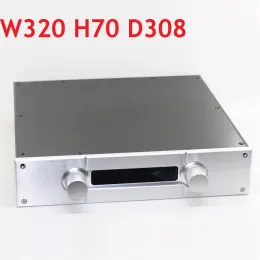 Förstärkare D308 W320 H70 Anodiserad aluminium Power Amplifier Tube Preamp Case Chassis DIY Dual Control Balanced DAC Decoder Inclosure Bakre