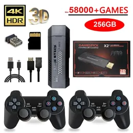 X2プラス256G 50000ゲームGD10 Pro 4Kスティック3D HDレトロビデオコンソールワイヤレスコントローラーTV 50エミュレータPS1N64DC 240430