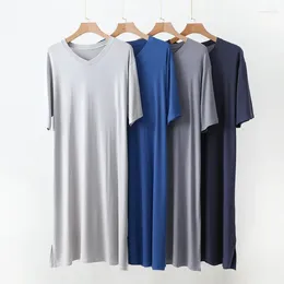Modal de roupas de dormir feminina para mulheres vestido de dormir verão fino de manga curta camisola l-3xl vestidos femininos soltos