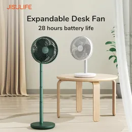 Jisulife Desk Fan 8000Mah Przenośne ładowne 5 prędkości cichy stół dla domowego biura mini fanowie wentylatora Portatil 240424