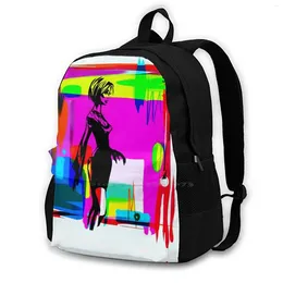 Backpack Rucksack Knapsack Storage Bag Water Blue Womens Face Abstract Original Love Beautiful Modern Graphic Sale Contemporary