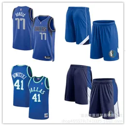 Nova camisa de basquete para o Mavericks Dongic Nozwitzki Sports Basketball Shorts