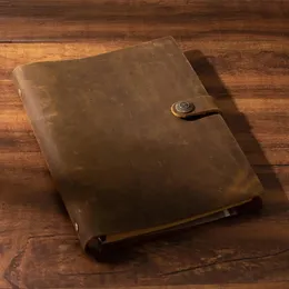 Handgjorda resenärer anteckningar bok anteckningsbok brun äkta läder kohud läder dagbok vintage lös blad planerare skissbok 240428