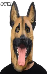 Maska dla psów głowa pełna twarz maska ​​na Halloween maskarada fantazyjna sukienka impreza cosplay cosplay cosplay policja zwierzę niemieckie Shepherd lateks Maska T209491513