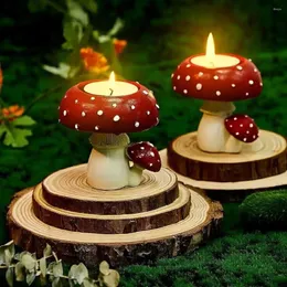 Candle Holders Simulated Mushroom Home Decoration Candlestick Resin Craft