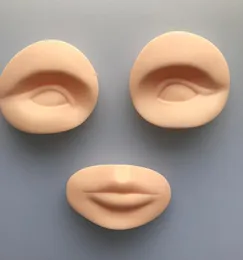 3D -Silikon -Übungsaugen und Lippen Tattoo Kopfmodell gefälschte Übungshäute für dauerhafte Make -up -Praxis9374258