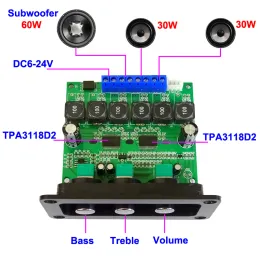 Усилитель 2*30W+60 Вт CAR Dual TPA3118D2 Power Subwoofer Poard 2.1 канал TPA3118 DIY Автомобильный аудио -эквалайзер усилитель