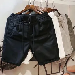 Pantaloni corti da canna neri con pantaloncini a tasche per uomini fuori cotone bianco senza designer casual in stile coreano xl lusso 90s 240430