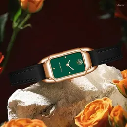 Zegarek na rękę mały kwadratowy zegarek damski 3 bar Wodoodporny wskaźnik mody żeńska kwarc Rose Gold Dial Office dama zegar dziewczyna prezent reloJ