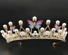 Luksusowy kryształowy ślub motyla korona nałogowa nałóg PROM BRIDE Fryzura Ozdób Biżuterii Akcesoria dhinstone tiara opaska na głowę SS30 C5791258