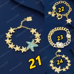 Testa di bellezza Maze Star Bracciale Women's European and American New High versione Five Star Cuban Chain