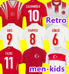 2024 Turkiet Soccer Jerseys 96 97 National Team Burak Yilmaz Kenan Karaman Hakan Calhanoglu Zeki Celik Sukur Ozan Kabak Yusuf Yazici Turquia Football Shirt Men Kids