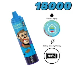 Original Sunfire Bar Pro Max 18000 Puffs Digital Puff 18K одноразовая вейп -коробка 18000 Puffs Перезаряжаемая сетчатая катушка 0% 2% 3% 5% 10 вкуса с интеллектуальным экраном дисплеем