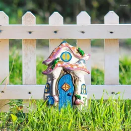 Garden Decorations Miniature Fairy Elf Door Figures Statyer för utomhus gårdskonstskulptur trätrydnadstillbehör