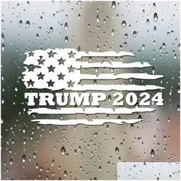 Banner Flags USA Flag Trump 2024 bilklistermärke Decal Mtipurpose ZZ Drop Delivery Home Garden Festive Party Supplies DHB1J