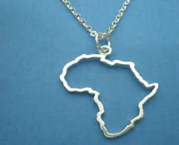 5pcs Umrisse afrikanische Karte Halsketten Kontinent Ägypten Südafrika Kenia Nigeria Äthiopien Landprofil Charme Anhänger Kette Frauen J8525571