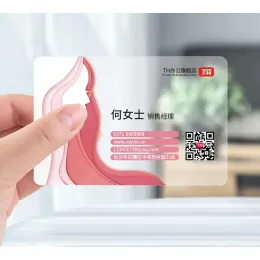 Kuvert anpassade transparenta PVC -kort Anpassade namn Visitkort gratis design 200 st/500 st