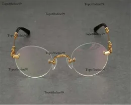 Unisex vintage affärsdesign oval rimlös legering optisk glasögon ram sier guld märke myopia hyperopia skyddsglasögon eyewear265k originalutgåva