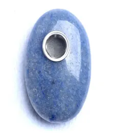 Crystal Blue Stone Oval Pipe einfache Mode -Zigarettenhalter -Spielhersteller Direkt S2307652