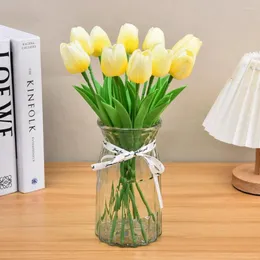 Fiori decorativi pu tulip tulip simulazione floreale decorazione per la casa disposizione per matrimoni POGRAM PROPT FINE FALSI