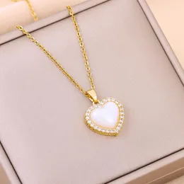 Pendant Necklaces In Light Luxury Heart Mermaid Pearl For Women Temperament Sexy Female Stainless Steel Jewelry Wholesale