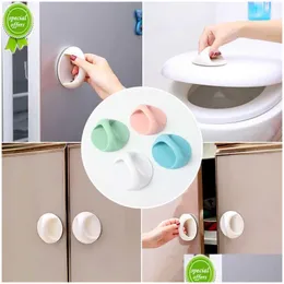 Door Locks New 1/5Pc Punch- Seamless Handle Round Sticky For Cupboards Window Ders Wardrobe Handles Balcony Glass Sliding Drop Deliver Ot4Yx