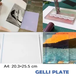 Big size Printmaking på pappersmonoprinting harts klar gelli platta för konsthantverk geltryck tallriksverktyg snabbt 240418