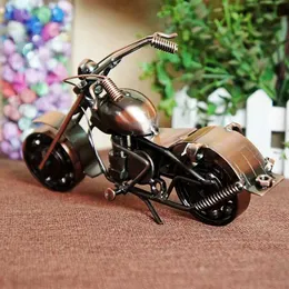 Decorative Objects Figurines Bronzers Highlighters Metal Sculpture Retro Classic Handmade Iron Motorcycle Unique Metal Art Decor Home Dcor Motorcycle Model Artw