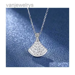 Pendant Necklaces Strands Strings Mosan Diamond Sterling Sier S Skirt Necklace Baojia Threelayer Electroplating Process Au750 Dhco6