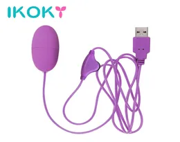 Ikoky Mini Bullet Vibrator 속도 조절 가능한 USB Vibromassur 여성을위한 강력한 진동 계란 음핵 자극기 C1812262685823