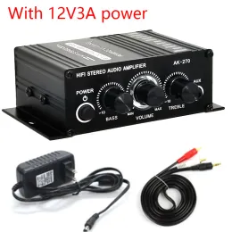 Усилитель AK270 Mini 2.0 Channel Stereo Audio Amplifier 2x20W Digital Music Player DC 12V для автомобильного дома