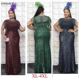 Sıradan Elbiseler Kadın Resmi Gowns Akşam 3xl 4xl Aplike Pullu Boncuk Püskül Denizkızı Parti Nedime Düğün Afrika Vestidos