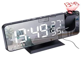 Despertador de projeção para o teto do quarto Rádio digital com o carregador de telefone USB Dual Alarm Relk Screen LED Alarm Clock266R7755713