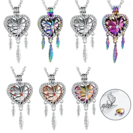 Pendant Necklaces Romantic Woman Memorial Necklace With Heart Dream Catcher Cremation Small Love Urns For Ashes Customize Keepsake Jewelry