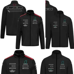 F1 Jacket 2022-2023 Formula 1 Racing Suit Softshell Jacket Motorcycle Riding Uniform Men's Windproof Black Zip Up Jacket Windbreaker