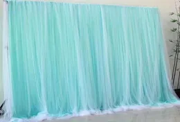 파티 장식 Tiffany Blue Tulle Chiffon 커튼 신부 샤워 웨딩 의식 배경 베이비 PO 부스 배경 24718034153
